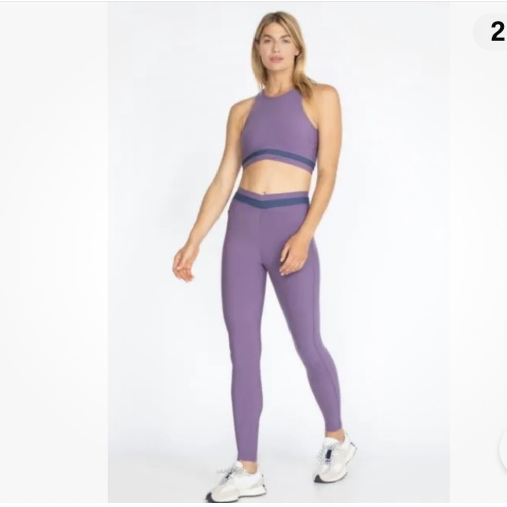 Johnny Was Calme Endurance Purple High Waist Leggings